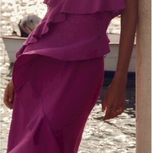Zara nwt linen dress with frills new